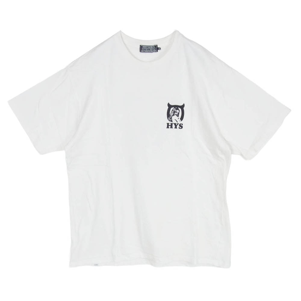 HYSTERIC GLAMOUR ヒステリックグラマー 02241CT54 HOTTER THAN HELL ヒスガール プリント Tシャツ 半袖 カットソー ホワイト系 XL【中古】