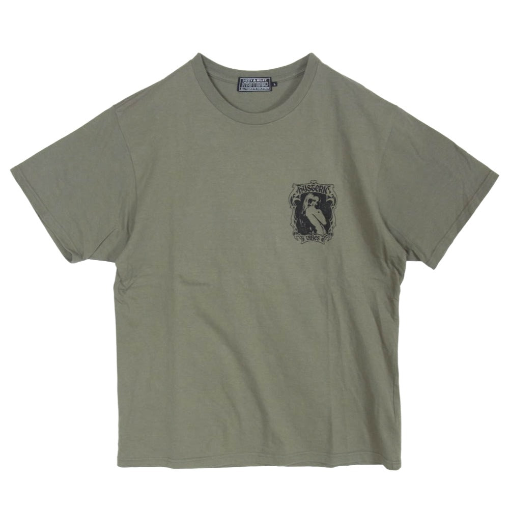 HYSTERIC GLAMOUR ヒステリックグラマー 02241CT61 HYSTERIC VIBES Tシャツ ヒスガール プリント 半袖 カットソー カーキ系 L【中古】