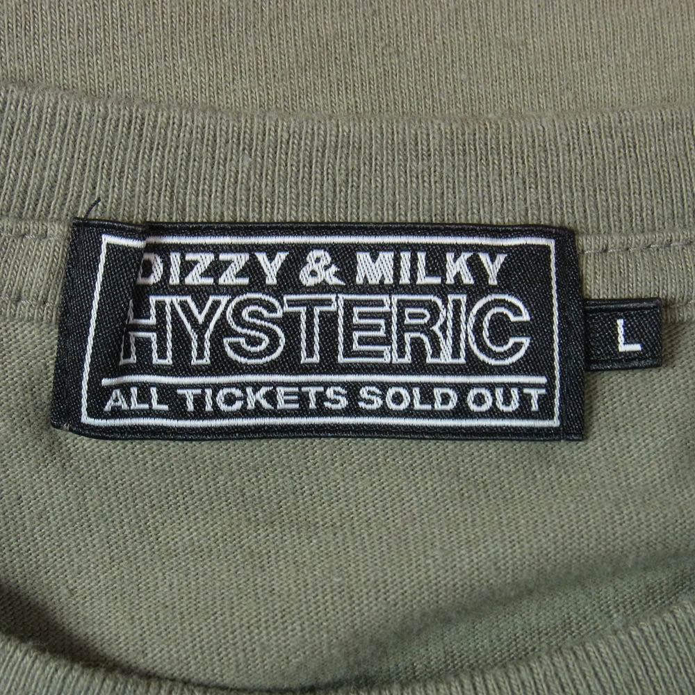 HYSTERIC GLAMOUR ヒステリックグラマー 02241CT61 HYSTERIC VIBES Tシャツ ヒスガール プリント 半袖 カットソー カーキ系 L【中古】