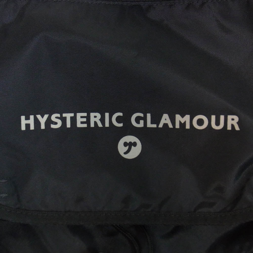 HYSTERIC GLAMOUR ヒステリックグラマー ロゴ フラップ ナイロン バッグパック リュック ブラック系【中古】