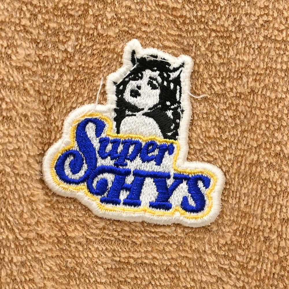 HYSTERIC GLAMOUR ヒステリックグラマー 02241CH02 SUPER HYSワッペン シャツ パイル地 半袖 ポロシャツ ライトブラウン系 M【中古】