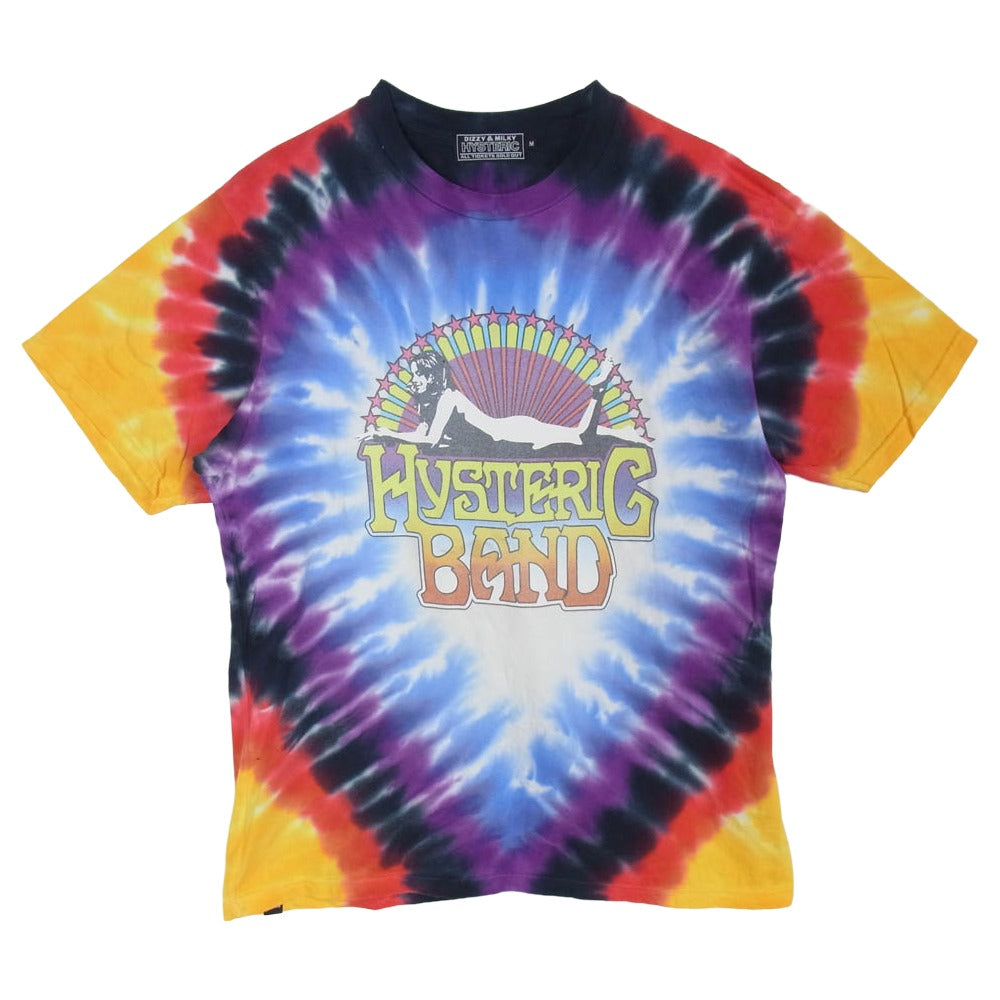 HYSTERIC GLAMOUR ヒステリックグラマー 02251CT41 HYSTERIC BAND タイダイ柄 プリント Tシャツ 半袖 カットソー マルチカラー系 M【中古】