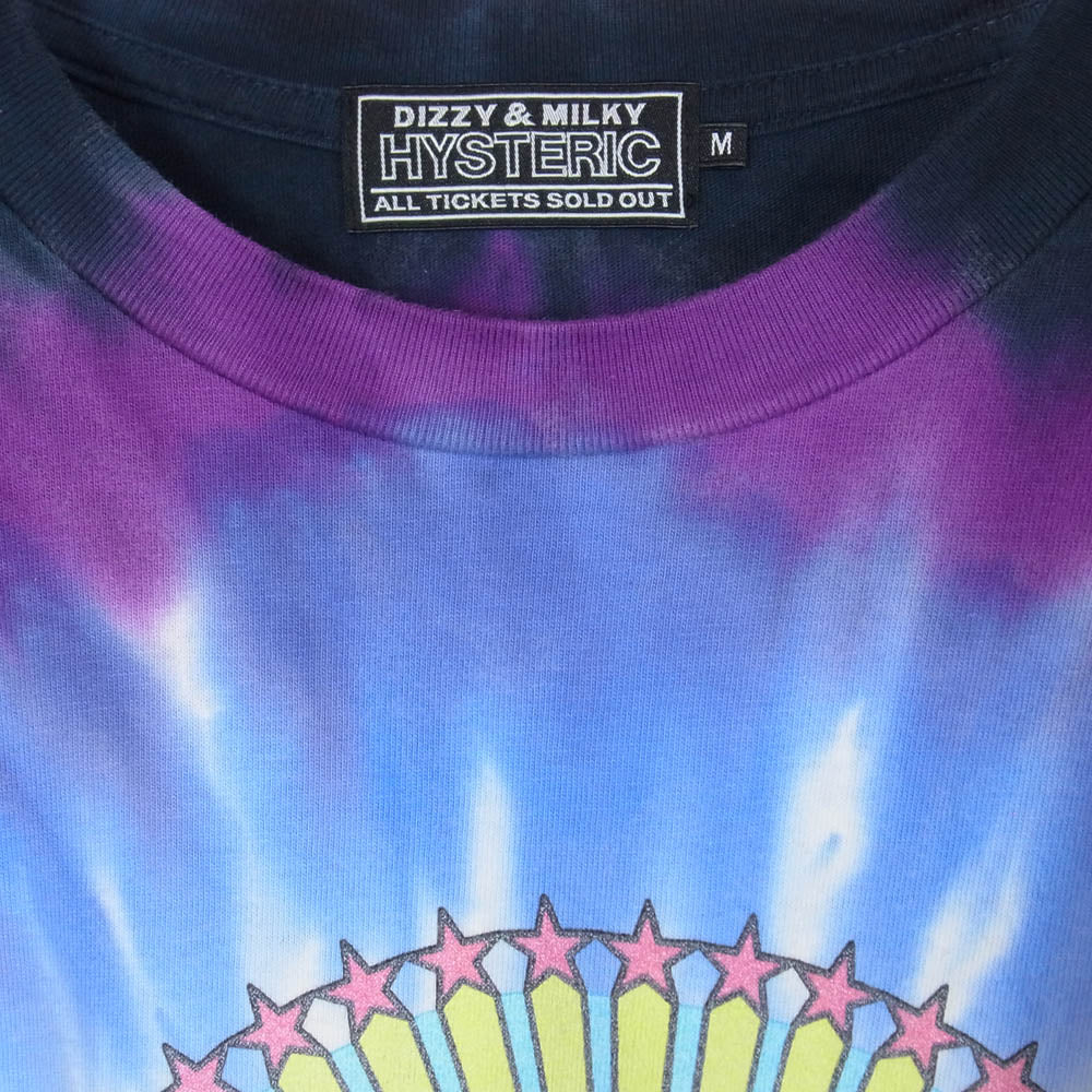 HYSTERIC GLAMOUR ヒステリックグラマー 02251CT41 HYSTERIC BAND タイダイ柄 プリント Tシャツ 半袖 カットソー マルチカラー系 M【中古】