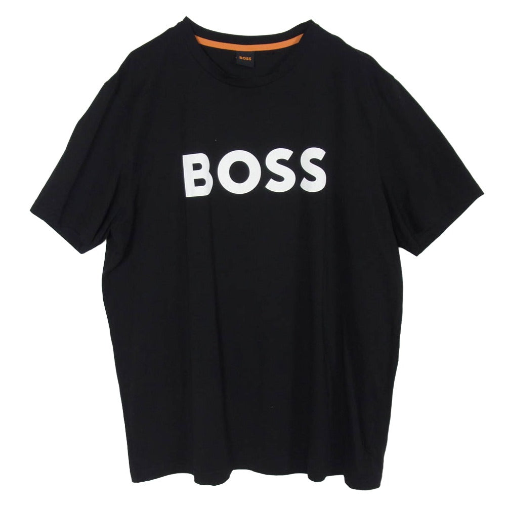 ボス ロゴ プリント コットン ジャージー 半袖 Tシャツ ブラック系 3XL【中古】