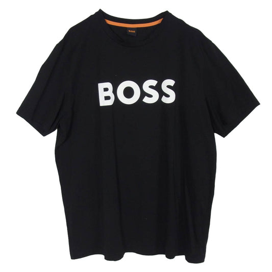ボス ロゴ プリント コットン ジャージー 半袖 Tシャツ ブラック系 3XL【中古】