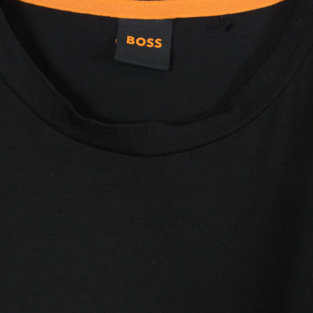 ボス ロゴ プリント コットン ジャージー 半袖 Tシャツ ブラック系 3XL【中古】