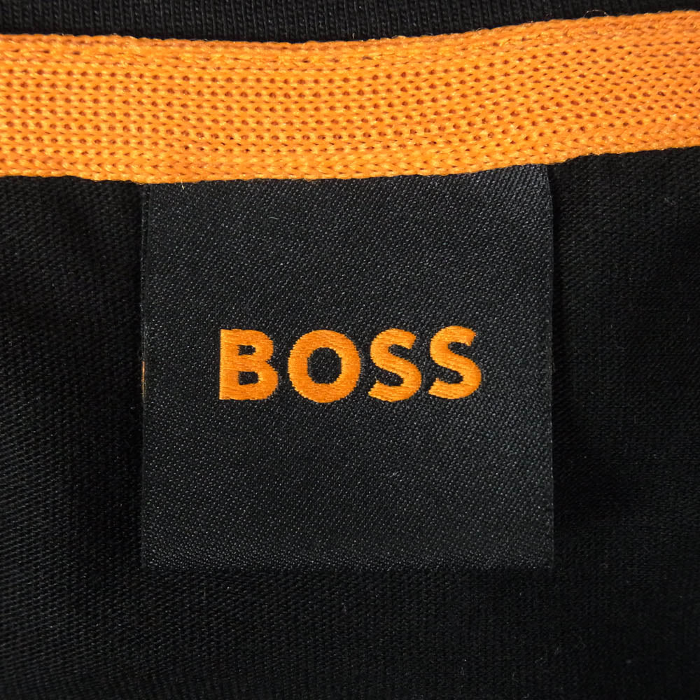 ボス ロゴ プリント コットン ジャージー 半袖 Tシャツ ブラック系 3XL【中古】