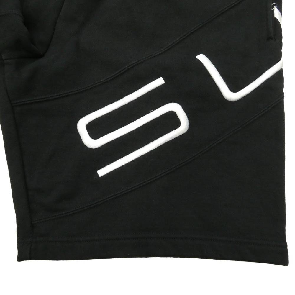 Supreme シュプリーム 22SS Stretch Sweatshort ストレッチ スウェット ショーツ パンツ ビッグロゴ 刺繍 ブラック系 L【中古】