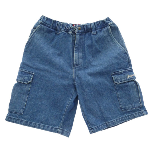 Supreme シュプリーム 22SS Cargo Work Short Denim カーゴ ワークショーツ デニム ショート パンツ 32 インディゴブルー系 32【中古】
