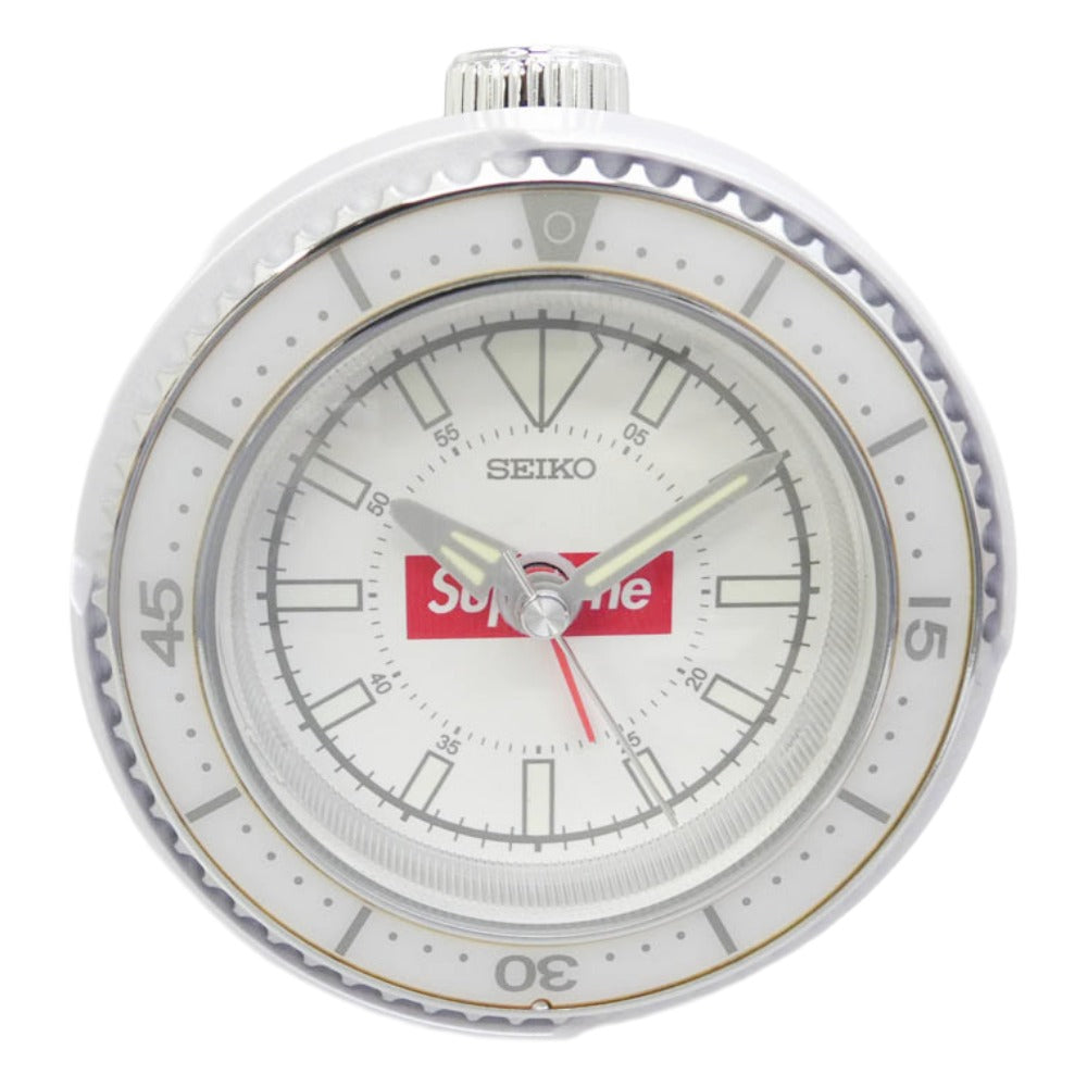 Supreme シュプリーム SEIKO セイコー 25SS × Seiko Mai Alarm Clock セイコー マイ アラーム クロック 目覚まし時計 ウォッチ ホワイト系 シルバー系 10.4×9.7×5.5cm【新古品】【未使用】【中古】