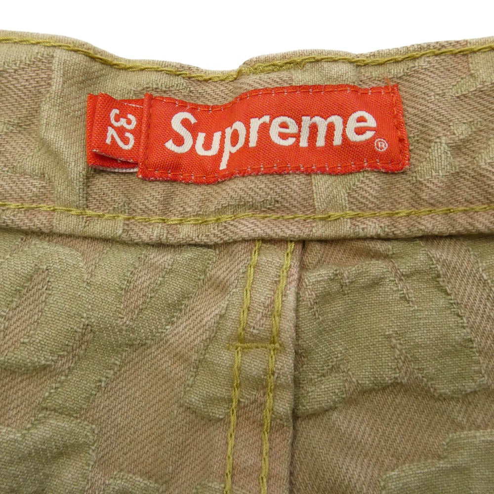 Supreme シュプリーム 22SS Fat Tip Jacquard Regular Jean ファット チップ ジャガード レギュラー ジーン デニムパンツ 32 ベージュ系 32【中古】