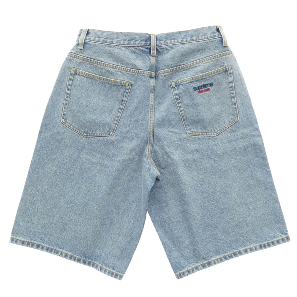 Supreme シュプリーム 26SS Baggy Short Washed Indigo バギー ショーツ ウォシュド インディゴ デニム パンツ 32 ライトブルー系 32【新古品】【未使用】【中古】