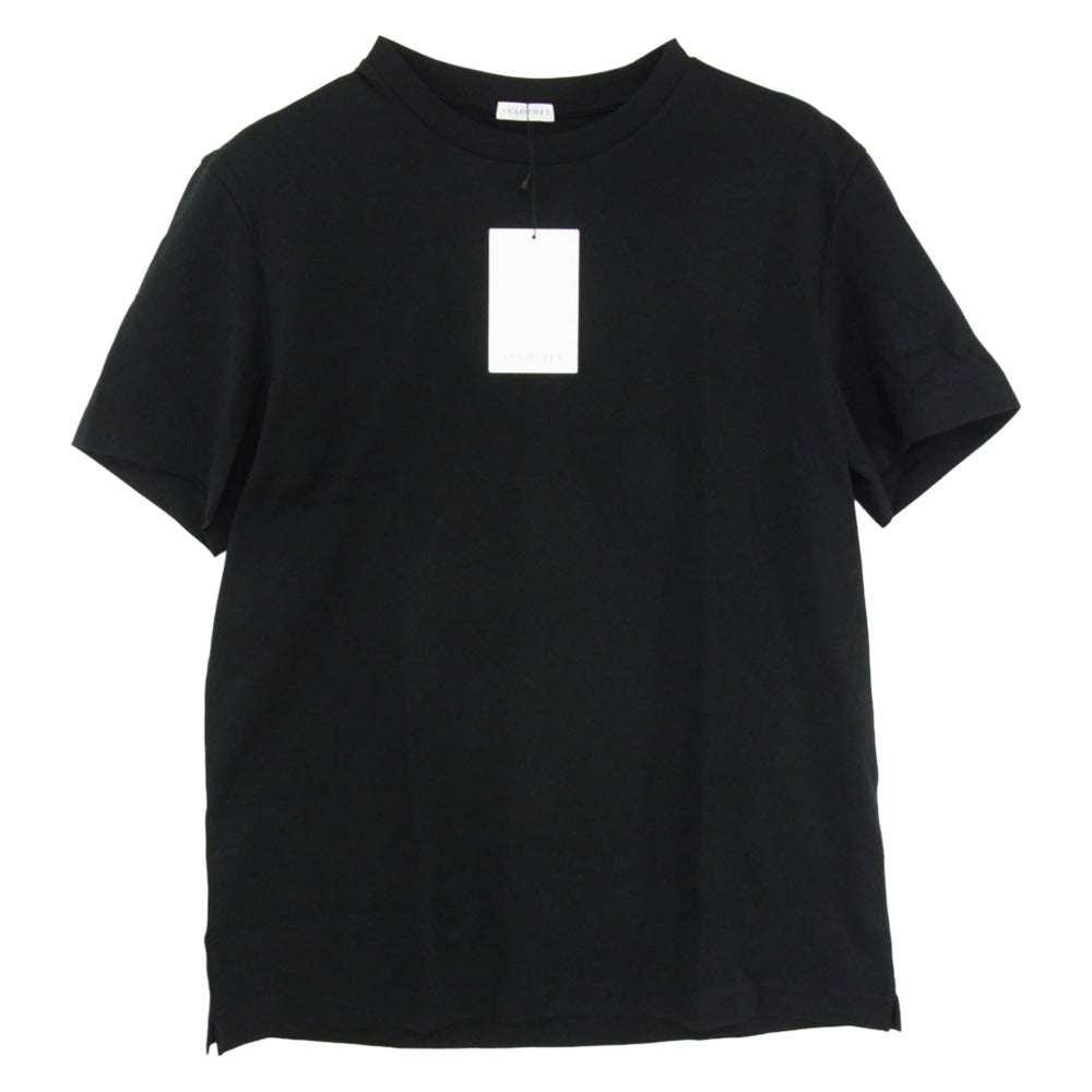 クロスクローゼット Tailored T-shirt スビンプラチナム スムース テーラード Tシャツ 半袖 ブラック系 2【新古品】【未使用】【中古】