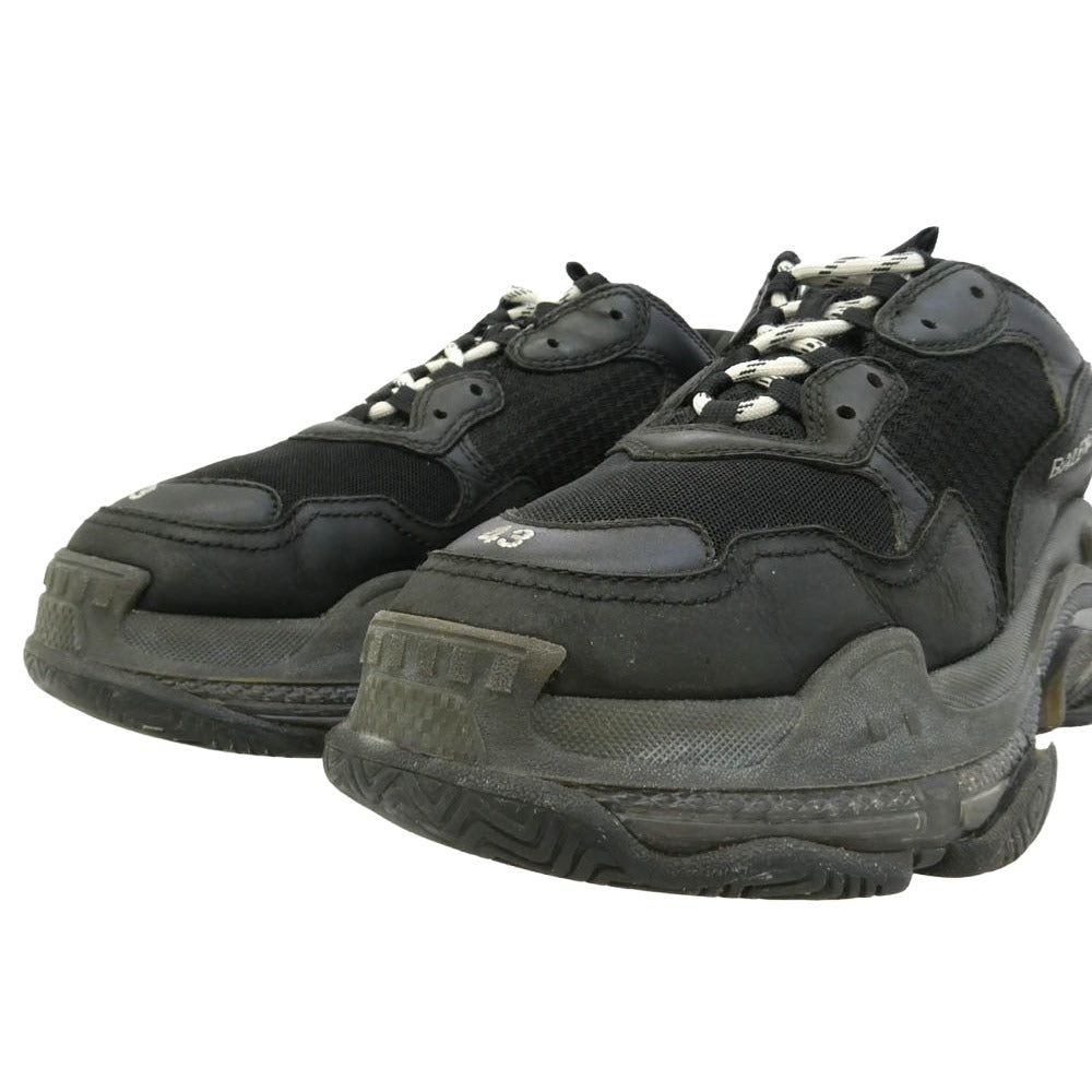 BALENCIAGA バレンシアガ 541624 【フェイクバスターズ鑑定済】Triple S トリプル エス チャンキー ダッド ローカット スニーカー ブラック ブラック系 28.5cm【中古】