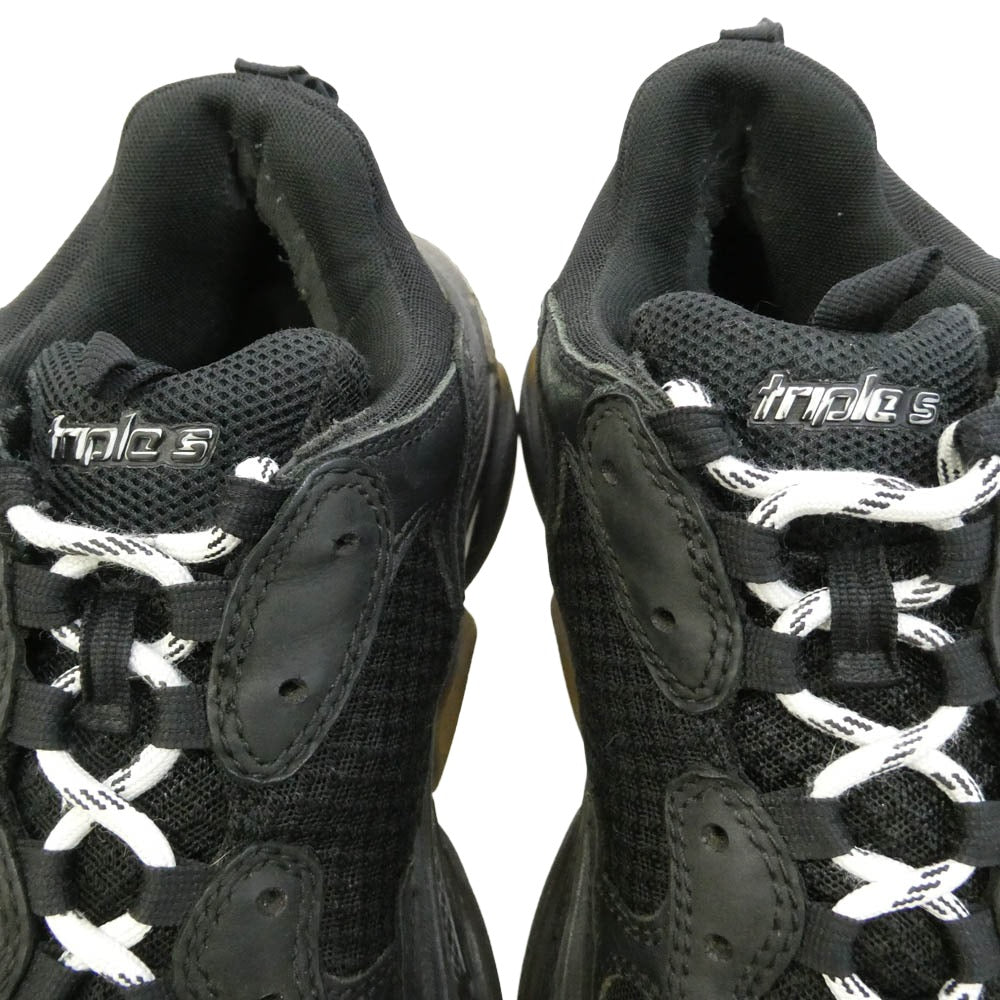 BALENCIAGA バレンシアガ 541624 【フェイクバスターズ鑑定済】Triple S トリプル エス チャンキー ダッド ローカット スニーカー ブラック ブラック系 28.5cm【中古】
