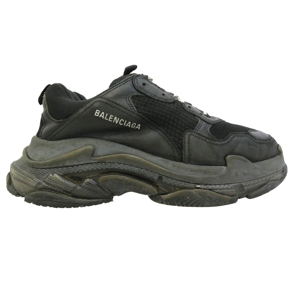 BALENCIAGA バレンシアガ 541624 【フェイクバスターズ鑑定済】Triple S トリプル エス チャンキー ダッド ローカット スニーカー ブラック ブラック系 28.5cm【中古】