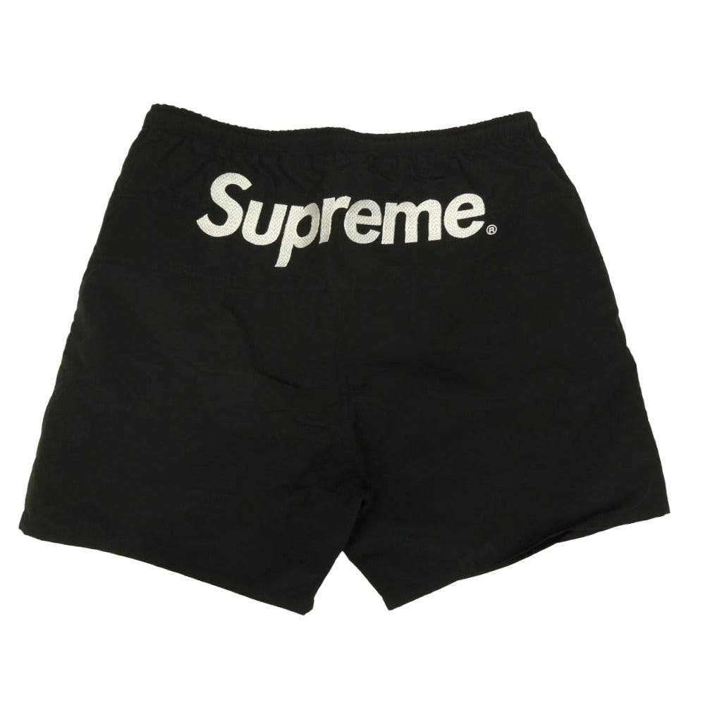Supreme シュプリーム 17SS Split Logo Water Short ウォーター ショーツ スプリット ロゴ スイム ショート パンツ 刺繍ロゴ ブラック系 M【中古】