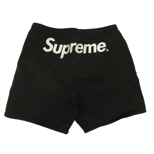 Supreme シュプリーム 17SS Split Logo Water Short ウォーター ショーツ スプリット ロゴ スイム ショート パンツ 刺繍ロゴ ブラック系 M【中古】