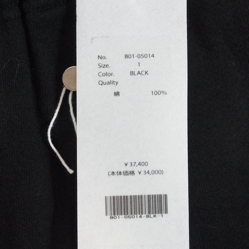 COMOLI コモリ 25SS B01-05014 LWコットン 裏毛 スウェット パンツ ブラック系 1【中古】