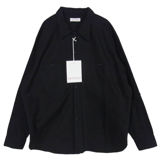 ナイスネス 22AW NN-1901Y15 SHELLEY チノオフィサー シャツ ブラック系 M【中古】