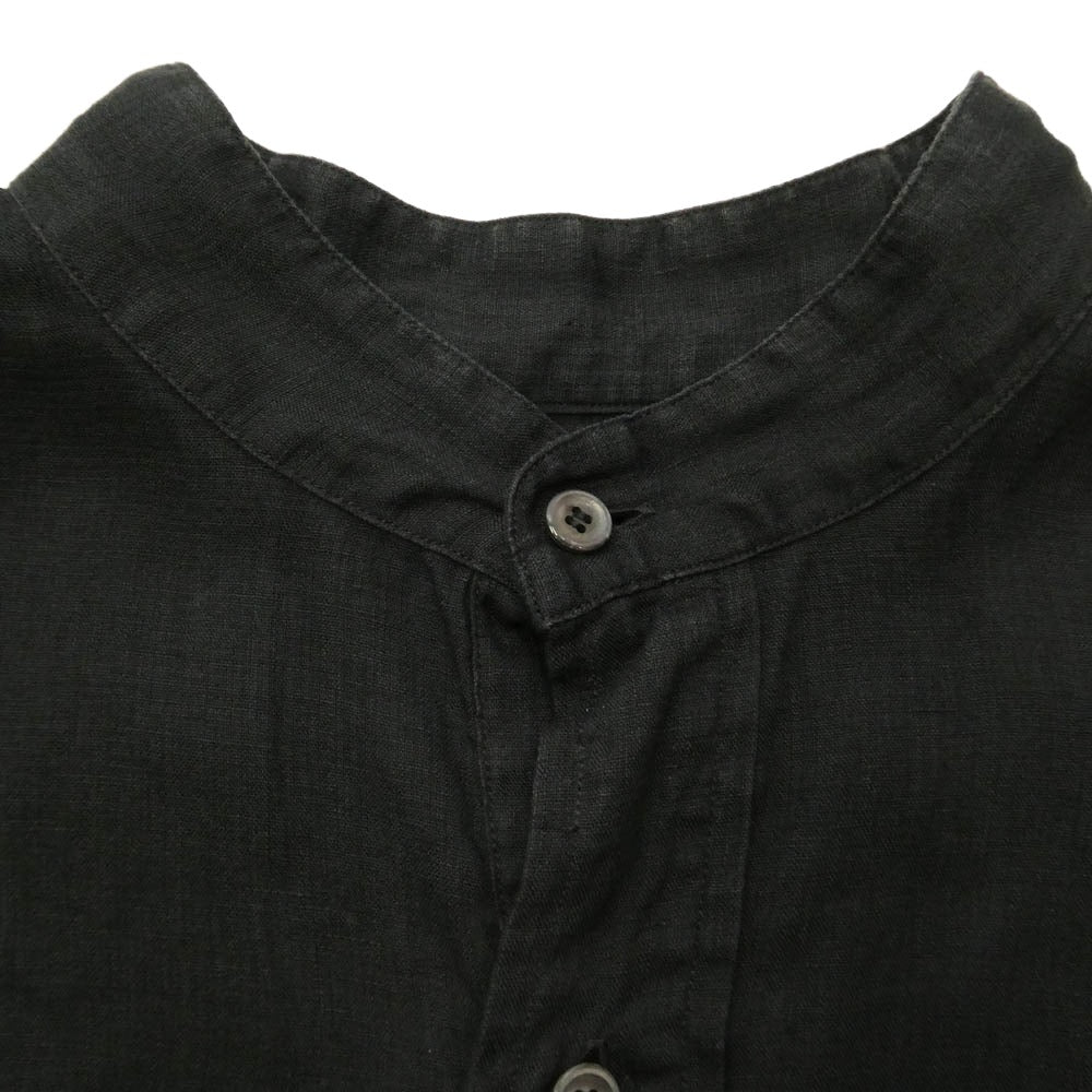 COMOLI コモリ 24SS Z01-02019 リネンW クロス プルオーバー シャツ ブラック系 3【中古】