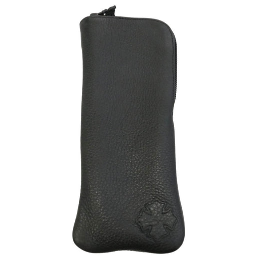 CHROME HEARTS クロムハーツ（原本無） レザー ダガージップ 眼鏡ケース アイウェアケース ブラック系【中古】
