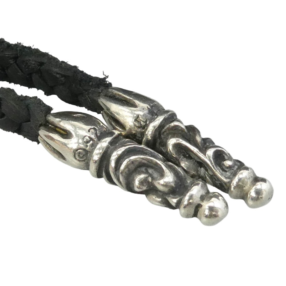 CHROME HEARTS クロムハーツ（原本無） LEATHER BRAID スクロール レザーブレード シルバー系【中古】 CHROME HEARTS クロムハーツ（原本無） LEATHER BRAID スクロール