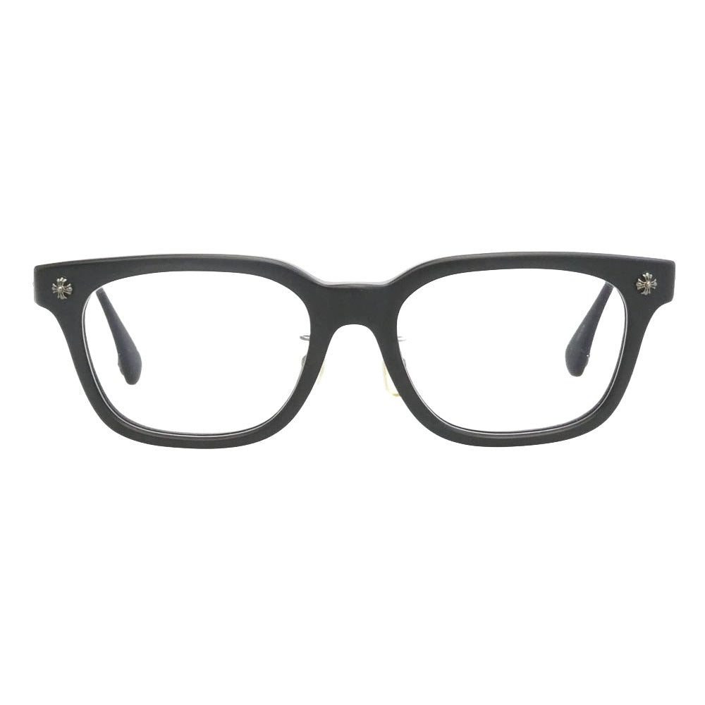 CHROME HEARTS クロムハーツ（原本無） COX UCKER マットブラックフレーム CHクロステンプル ウェリントン 眼鏡 メガネ 度入り フレーム：ブラック系　レンズ：ブラック 52□19-153【中古】