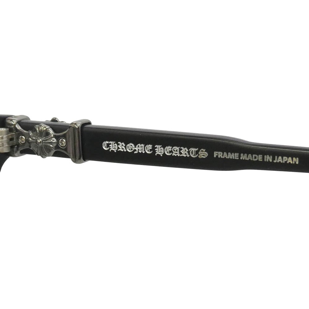 CHROME HEARTS クロムハーツ（原本無） COX UCKER マットブラックフレーム CHクロステンプル ウェリントン 眼鏡 メガネ 度入り フレーム：ブラック系　レンズ：ブラック 52□19-153【中古】