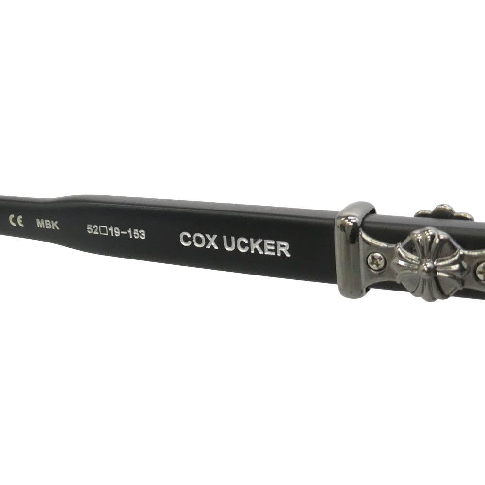 CHROME HEARTS クロムハーツ（原本無） COX UCKER マットブラックフレーム CHクロステンプル ウェリントン 眼鏡 メガネ 度入り フレーム：ブラック系　レンズ：ブラック 52□19-153【中古】