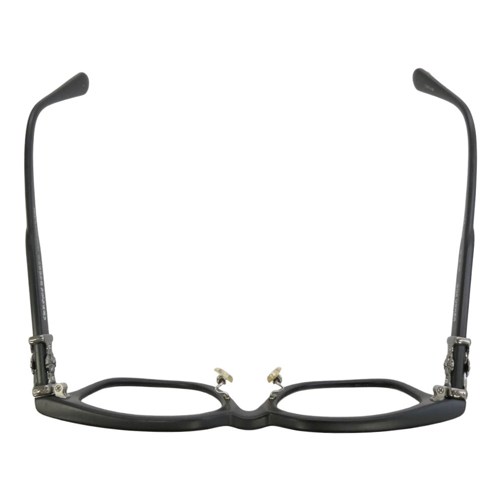 CHROME HEARTS クロムハーツ（原本無） COX UCKER マットブラックフレーム CHクロステンプル ウェリントン 眼鏡 メガネ 度入り フレーム：ブラック系　レンズ：ブラック 52□19-153【中古】