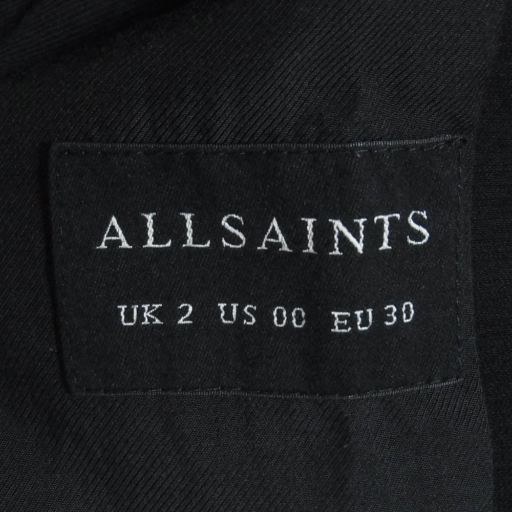 ALLSAINTS オールセインツ OLENNA BLAZER ボタンレス テーラード ジャケット ブラック系 UK2【中古】
