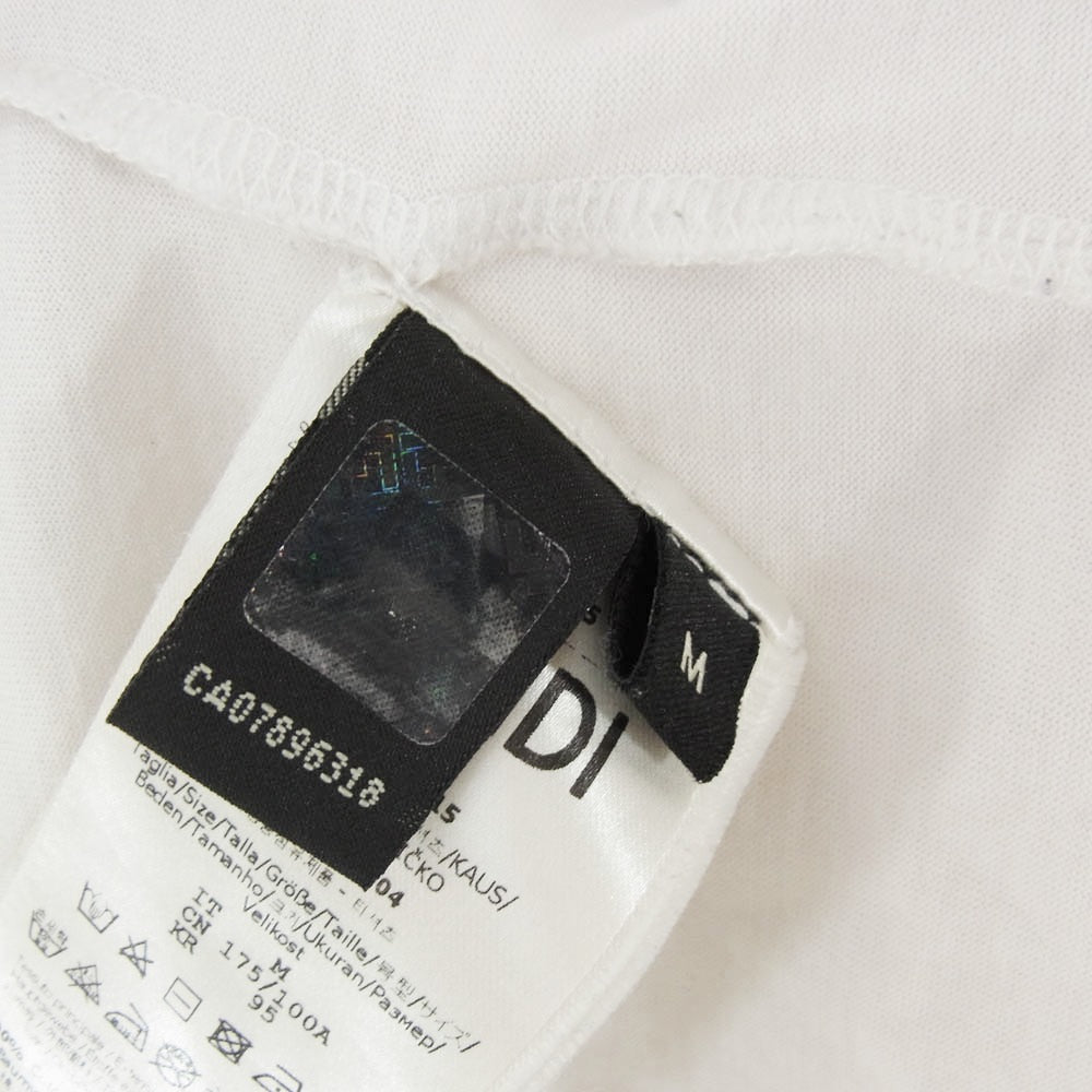 FENDI フェンディ 21SS 12CPF-21-604 エンブロイダリー 半袖 Tシャツ カットソー オフホワイト系 M【中古】