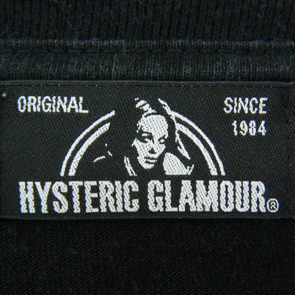 HYSTERIC GLAMOUR ヒステリックグラマー 02182CT18 BAD GIRL pt ポケ付 バッド ガール 半袖 Tシャツ ブラック系 L【中古】