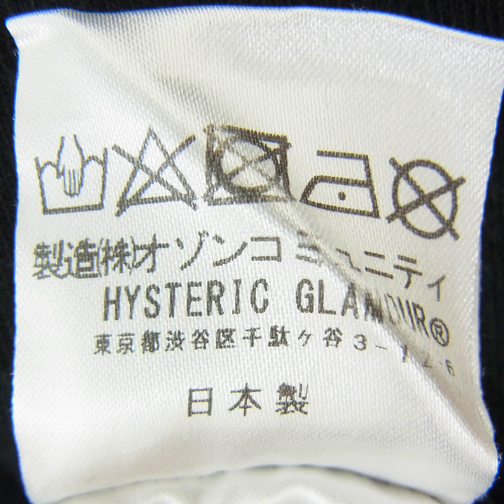 HYSTERIC GLAMOUR ヒステリックグラマー 02182CT18 BAD GIRL pt ポケ付 バッド ガール 半袖 Tシャツ ブラック系 L【中古】