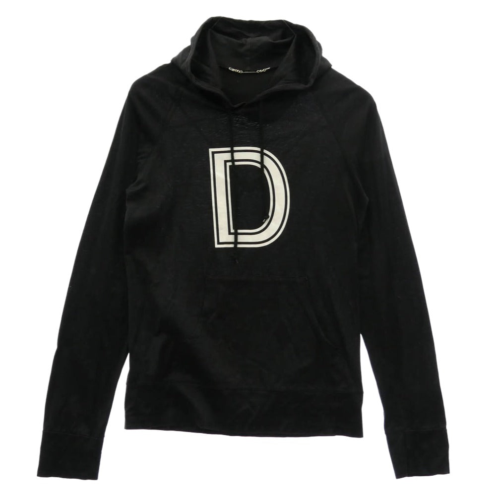 DIOR HOMME ディオールオム 04SS 4SH3058205 エディ期 Dロゴ プリント ライトウエイト コットン プルオーバー パーカー ブラック系 S【中古】