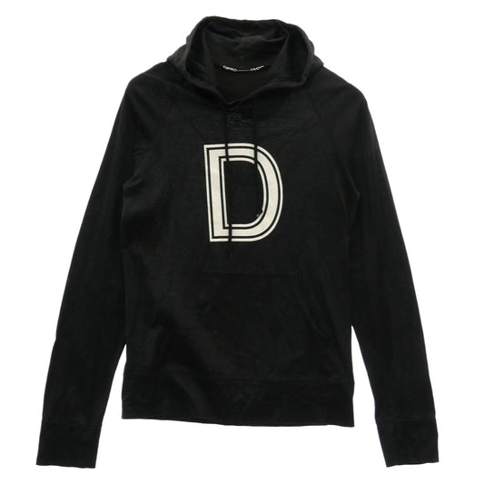 DIOR HOMME ディオールオム 04SS 4SH3058205 エディ期 Dロゴ プリント ライトウエイト コットン プルオーバー パーカー ブラック系 S【中古】