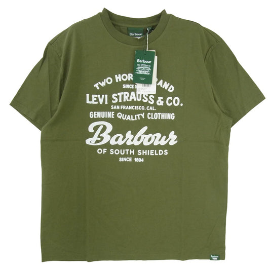 Barbour バブアー Levi's リーバイス 252MTS1513 × Levi's リーバイス グラフィック プリント 半袖 Tシャツ カーキ系 L【新古品】【未使用】【中古】