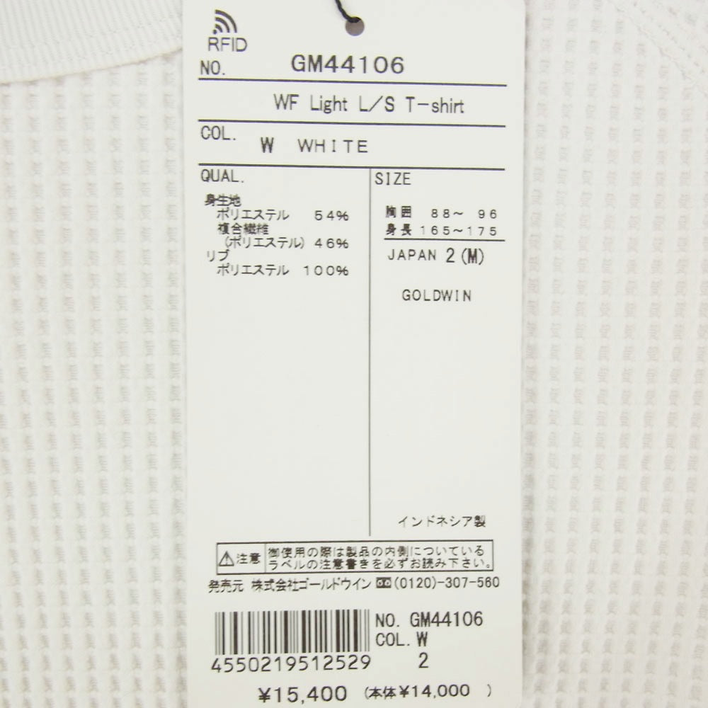 Goldwin ゴールドウィン GM44106 WF Light L/S T-shirt ワッフル サーマル ロングスリーブ 長袖 Tシャツ カットソー ホワイト系 M【新古品】【未使用】【中古】