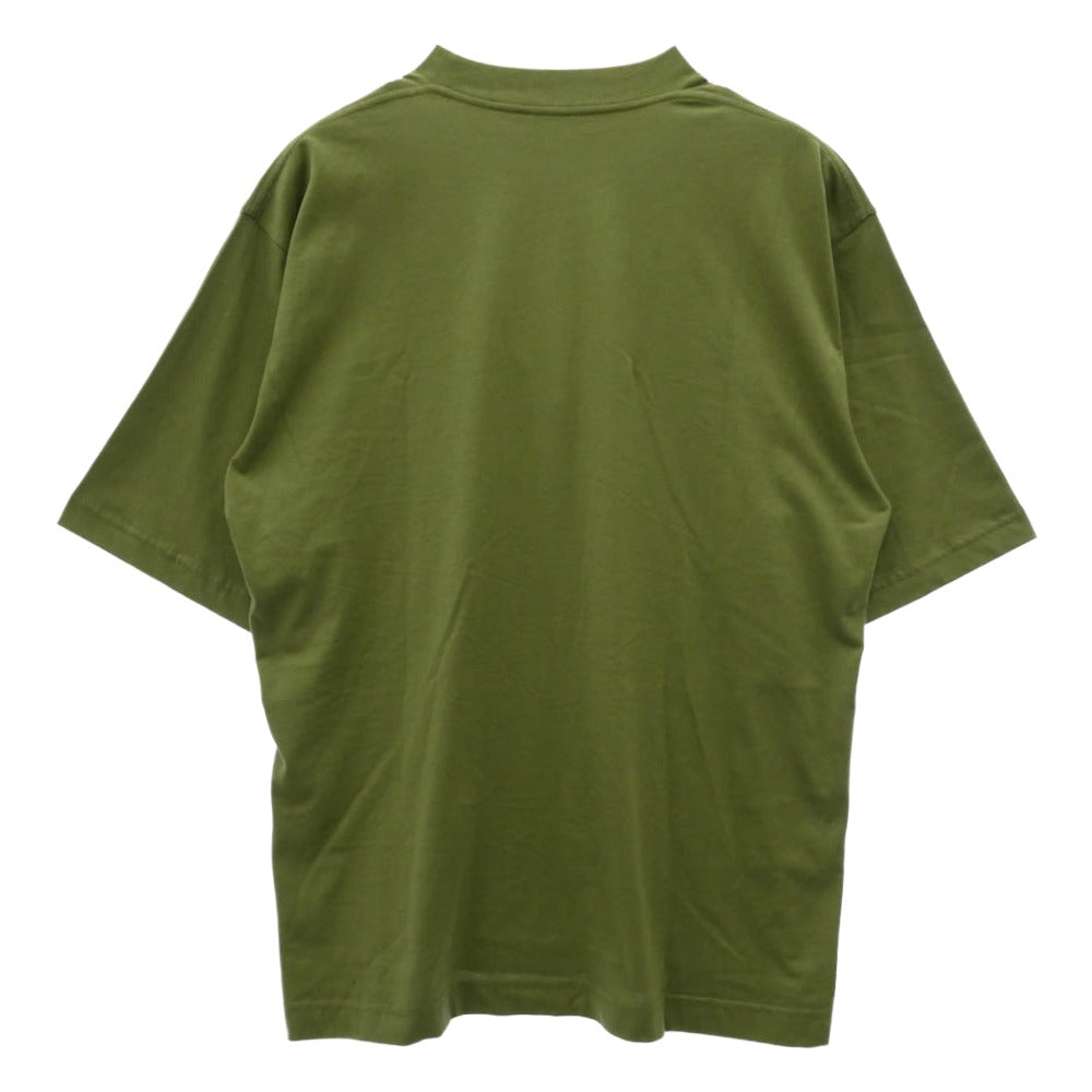 MARNI マルニ HUMU0223P1 USCS87 organic cotton T-shirt with Mini logo コットン クルーネック ロゴ プリント 半袖 Tシャツ モスグリーン系 44【美品】【中古】
