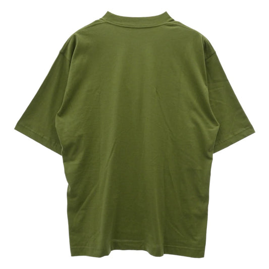 MARNI マルニ HUMU0223P1 USCS87 organic cotton T-shirt with Mini logo コットン クルーネック ロゴ プリント 半袖 Tシャツ モスグリーン系 44【美品】【中古】