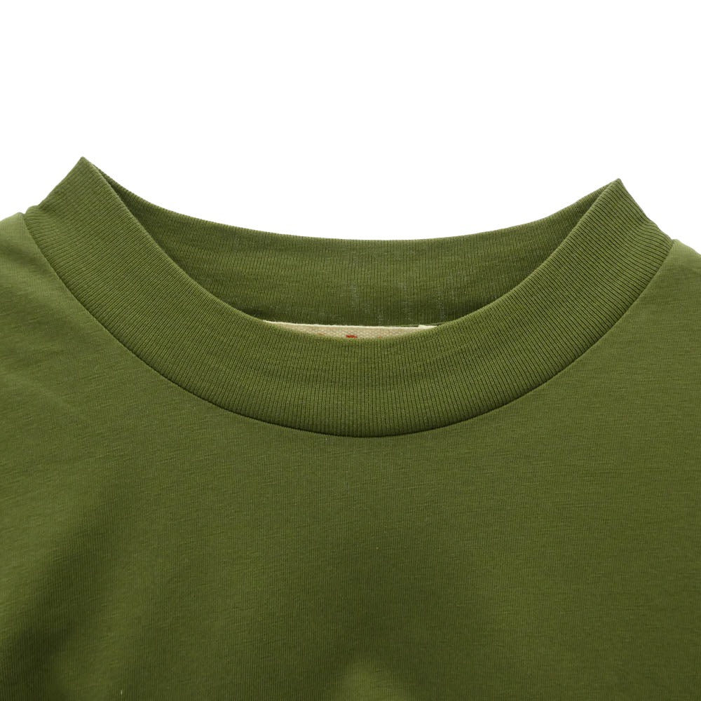 MARNI マルニ HUMU0223P1 USCS87 organic cotton T-shirt with Mini logo コットン クルーネック ロゴ プリント 半袖 Tシャツ モスグリーン系 44【美品】【中古】