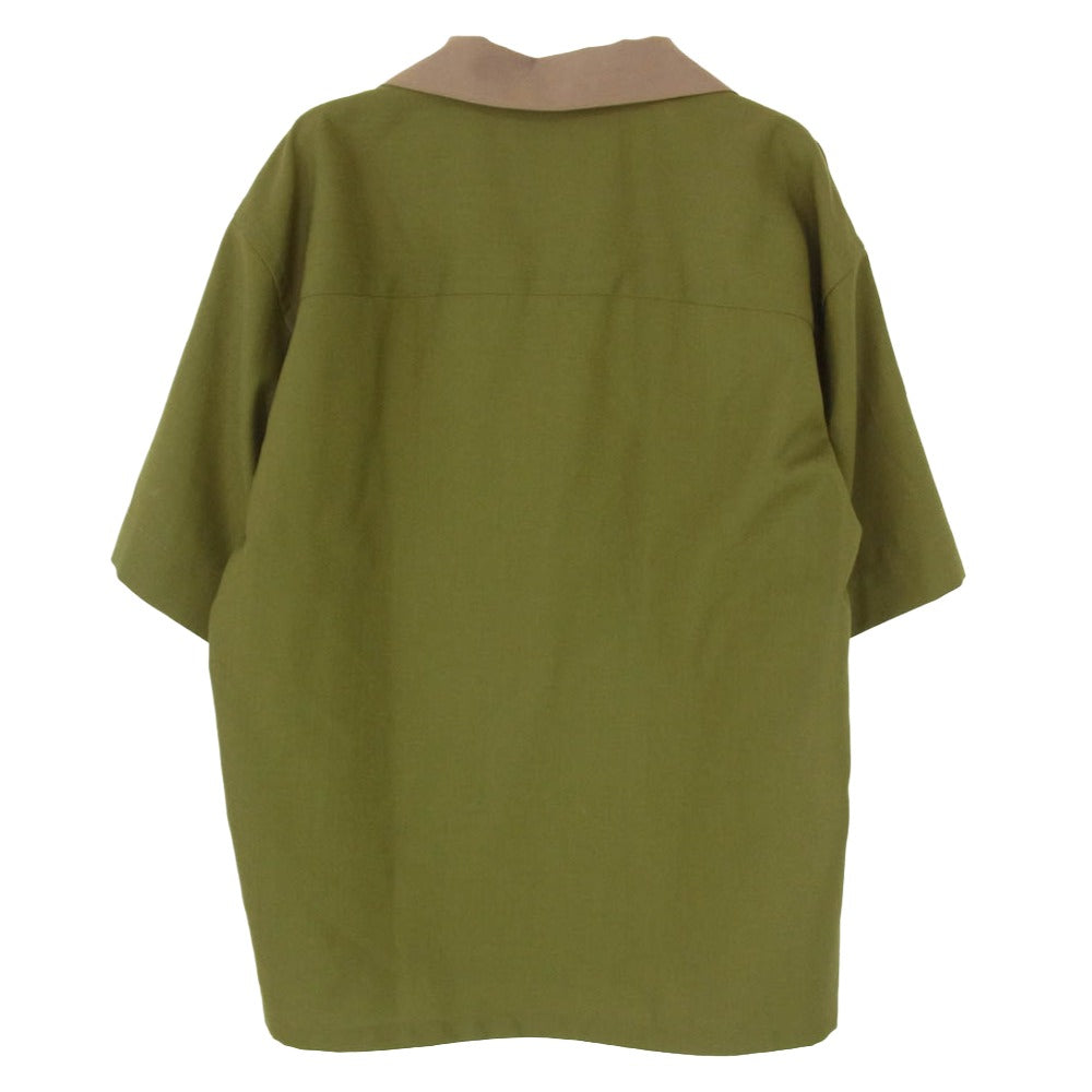 MARNI マルニ 22SS CUMU0213QU MA BOWLING SHIRT ウール トロピカル オープンカラー 半袖 シャツ カーキ系 48【美品】【中古】