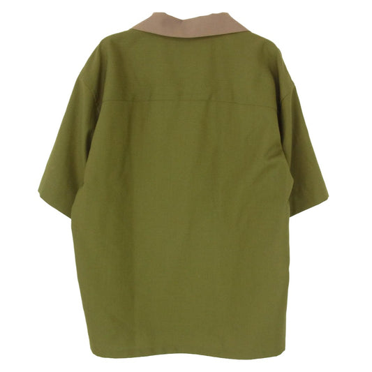 MARNI マルニ 22SS CUMU0213QU MA BOWLING SHIRT ウール トロピカル オープンカラー 半袖 シャツ カーキ系 48【美品】【中古】