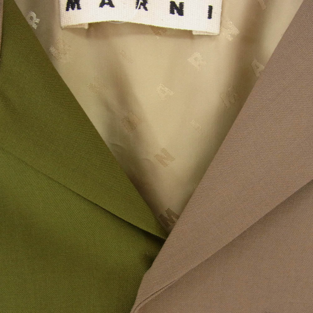 MARNI マルニ 22SS CUMU0213QU MA BOWLING SHIRT ウール トロピカル オープンカラー 半袖 シャツ カーキ系 48【美品】【中古】