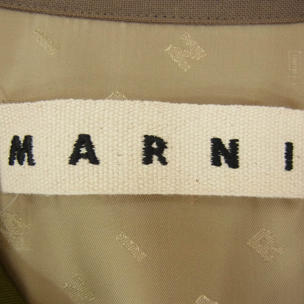 MARNI マルニ 22SS CUMU0213QU MA BOWLING SHIRT ウール トロピカル オープンカラー 半袖 シャツ カーキ系 48【美品】【中古】