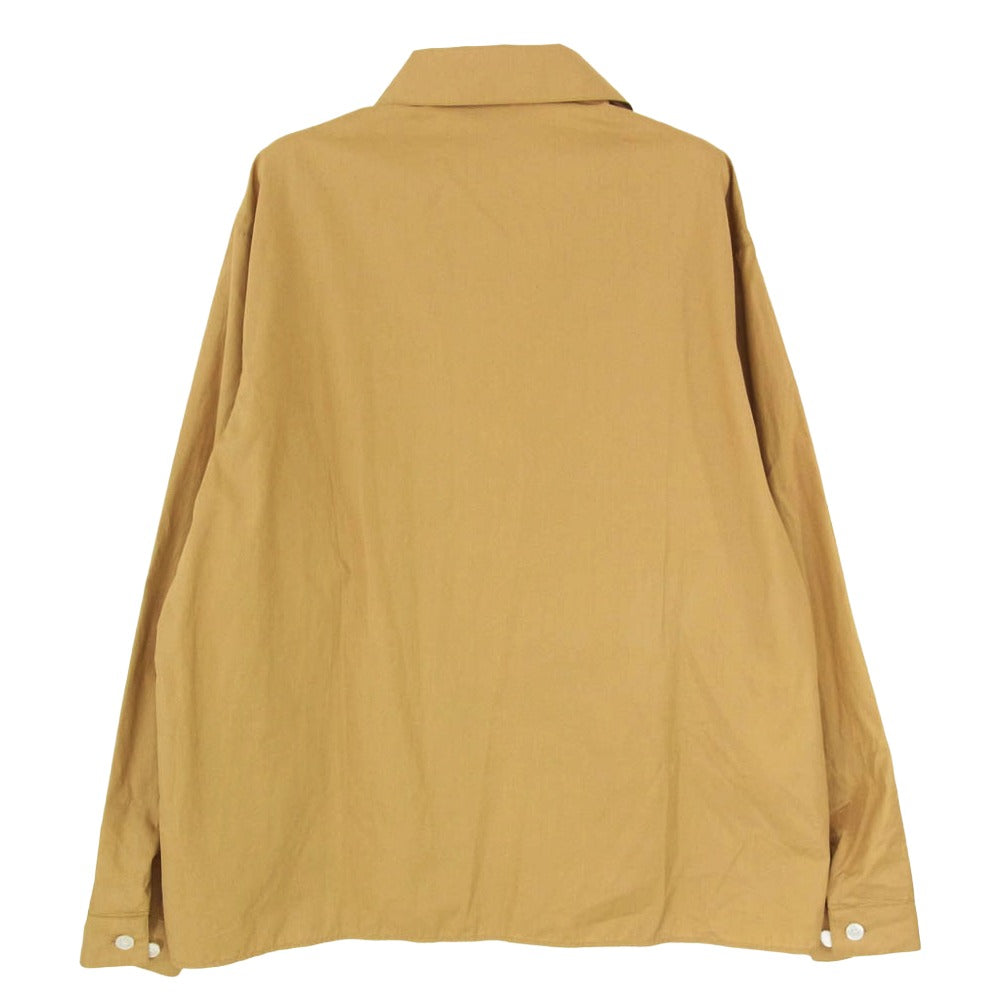MARNI マルニ CUMU0297P0 USCT88 POPLIN ZIP SHIRT WITH HIDDEN LOGO ロゴ プリント ジップアップ 長袖 シャツ ブラウン系 44【中古】