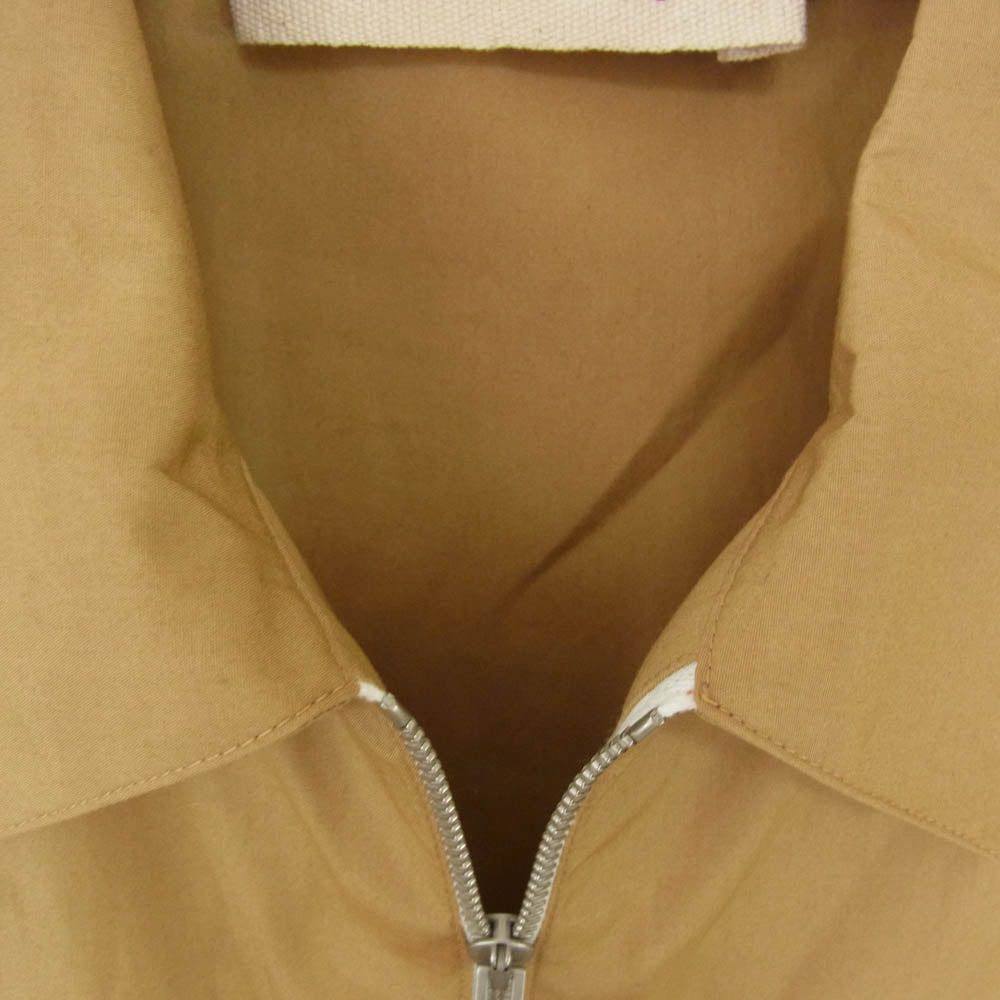 MARNI マルニ CUMU0297P0 USCT88 POPLIN ZIP SHIRT WITH HIDDEN LOGO ロゴ プリント ジップアップ 長袖 シャツ ブラウン系 44【中古】