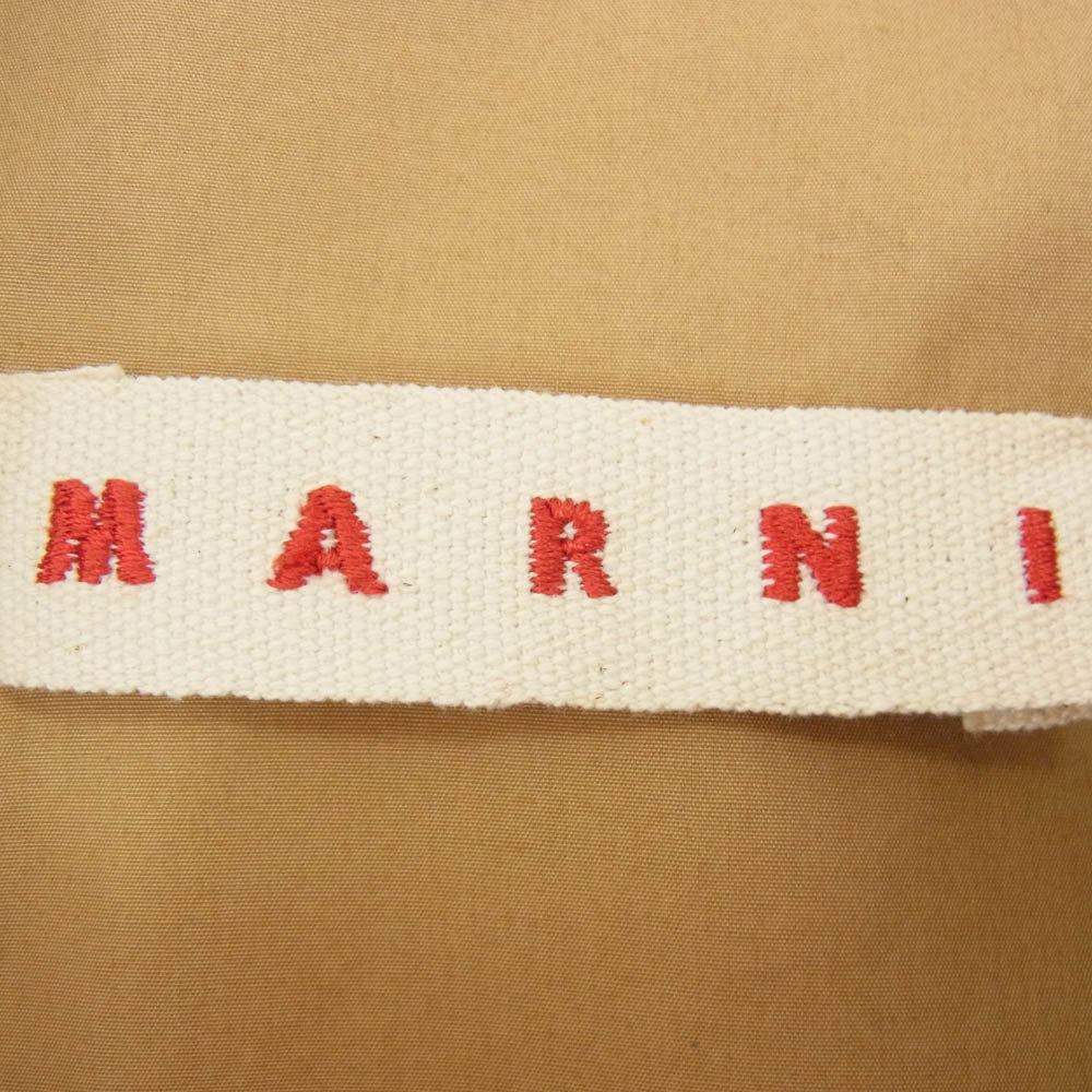MARNI マルニ CUMU0297P0 USCT88 POPLIN ZIP SHIRT WITH HIDDEN LOGO ロゴ プリント ジップアップ 長袖 シャツ ブラウン系 44【中古】