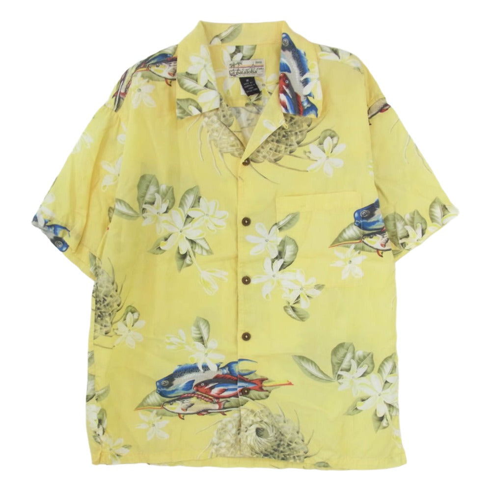 patagonia パタゴニア 03SS 52555 03年製 Pataloha パタロハ ウフ ハワイアン 半袖 アロハ シャツ イエロー系 M【中古】
